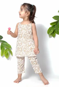 Set of 2 - Moana Brown Handblock Suit and Cotton Pants image 3