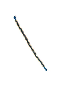 Set Of 2- Farheen Blue Thread And German Silver Anklets image 3