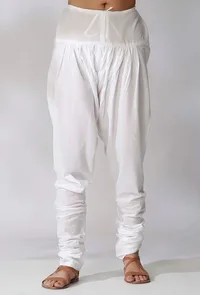 White Cotton Churidar image 1