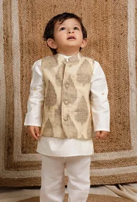 Golden Brocade Nehru Jacket image 1