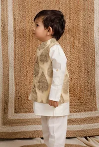 Golden Brocade Nehru Jacket image 2