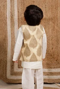 Golden Brocade Nehru Jacket image 3