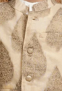 Golden Brocade Nehru Jacket image 4