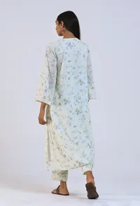 Off White Viscose Cotton Kurta image 5