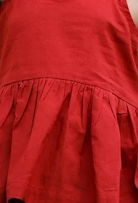 Set Of 2: Dora Red Cotton Top And Red Pant image 4