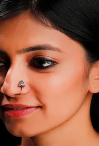 Black Enamel Intricate Motif Nosepin image 1