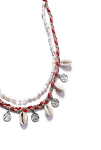 German Silver Cowrie Shell Necklace image 3