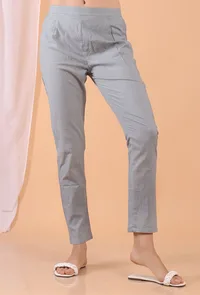 Cadet Blue Grey Cotton Pants image 2