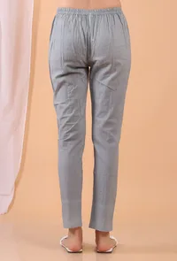 Cadet Blue Grey Cotton Pants image 3