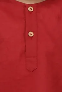 Set Of 2: Darsh Maroon Red Cotton Kurta & Pyjama image 4