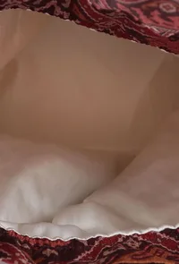 Geetika Maroon & Multi Silk Patola Print Potli With Tassels image 6