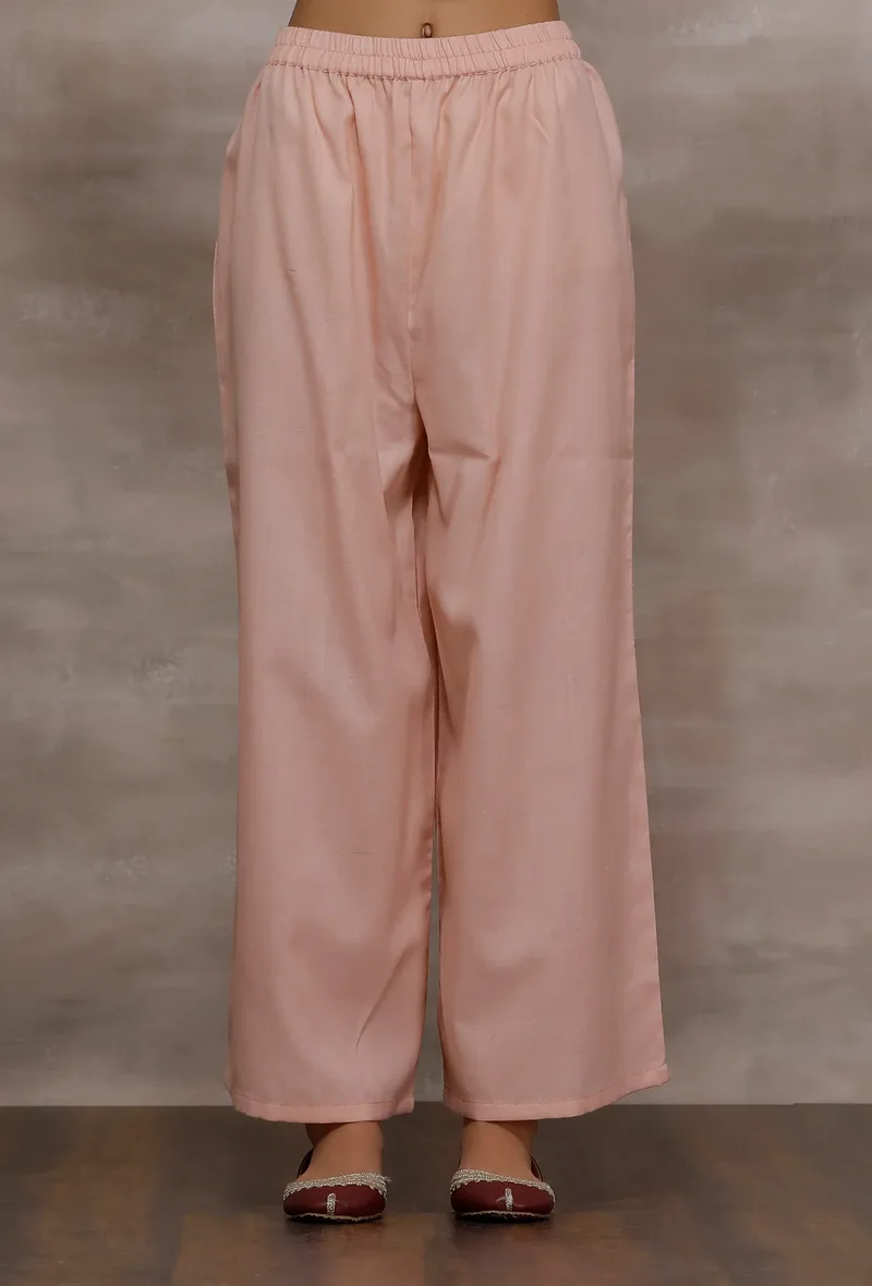 Gulnaar Pink Woollen Palazzo