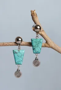 Turquoise Stone With Silver Bead image 2