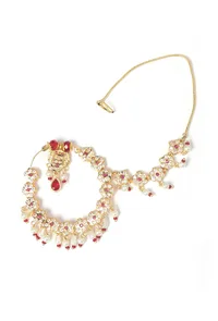 Rajwadi Ruby Kundan Pearl Nath image 2