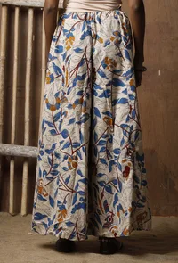 Set of 2: Long Blue Cotton Kurta and Pallazos image 5