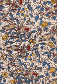 Navy Blue Pure Cotton Stitched Saree With Detachable Kalamkari Pallu image 5