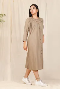 Bhuri Shoulder Gathered Hand-Embroidered Dress image 3