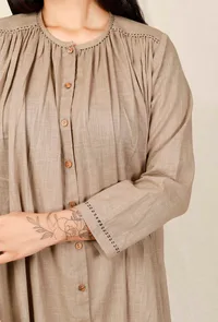 Bhuri Shoulder Gathered Hand-Embroidered Dress image 5