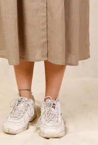 Bhuri Shoulder Gathered Hand-Embroidered Dress image 6