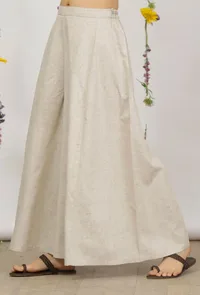 Beige Cotton Khaadi Flared Pants image 2