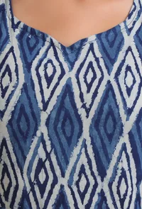 Blue Color Cotton Printed Dress image 6