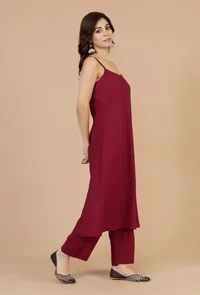 Ruby Red Strappy A-Line Cotton Slip image 3