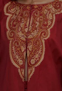 Parisa Pink Wool Front Open Poncho image 6