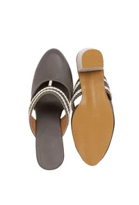 Grey Safed Braided Block Heels image 2