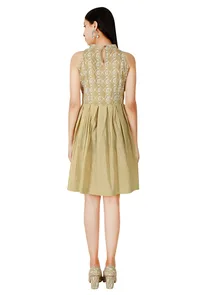 Faun Chikankari Cotton Mid-Length Dress image 4