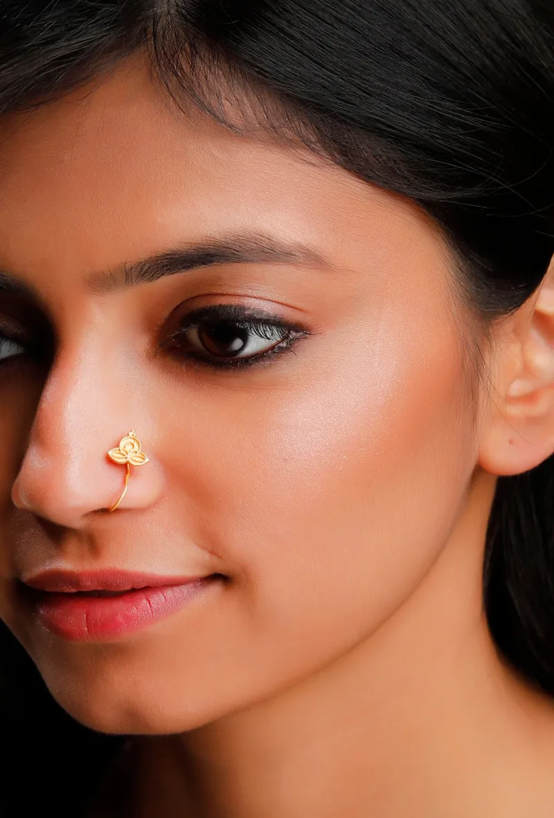 Gold Trio Ancient Motif Brass Nosepin