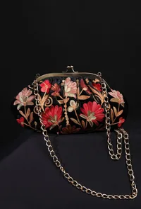 Black gathered clutch image 3