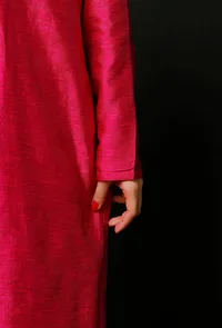 Pink Raw Silk Kurta image 5