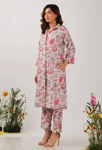 Set Of 2: Nadia Floral Chintz Shirt Tunic With Narrow Fit Pants image 2