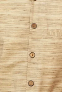 Coconut Cream Matka Silk Nehru Jacket image 6