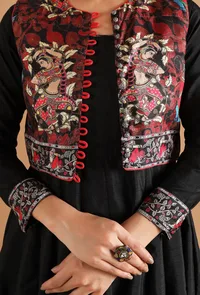 Single: Avni Allover Button Down Kalamkari Jacket image 6
