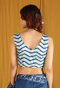 NoorTaj Chanderi Hand Block Printed Saree With Blouse image 4