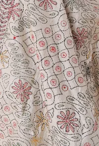 Chhavi hand embriodered kantha silk dupatta image 4