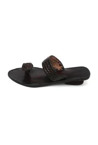 Neerja Braided Toe-Ring Cruelty-Free Genuine Leather Kolhapuri image 4