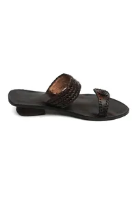 Neerja Braided Toe-Ring Cruelty-Free Genuine Leather Kolhapuri image 5