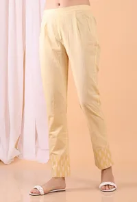 Lemon Tart Yellow Woven Cotton Pants image 2