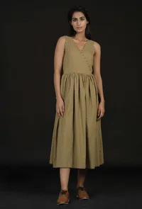 Cream Beige Angrakha Dress image 1