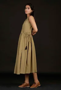 Cream Beige Angrakha Dress image 3