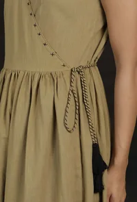 Cream Beige Angrakha Dress image 6