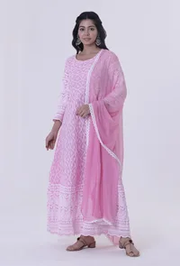 Pink Georgette Dupatta image 1