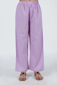 Set Of 2: Lavender Cotton Kurta & Pant Set image 4