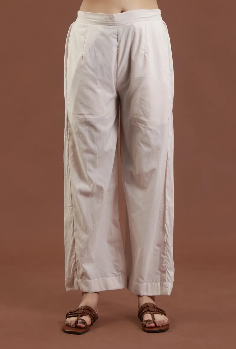 Solid Cotton Straight Pant