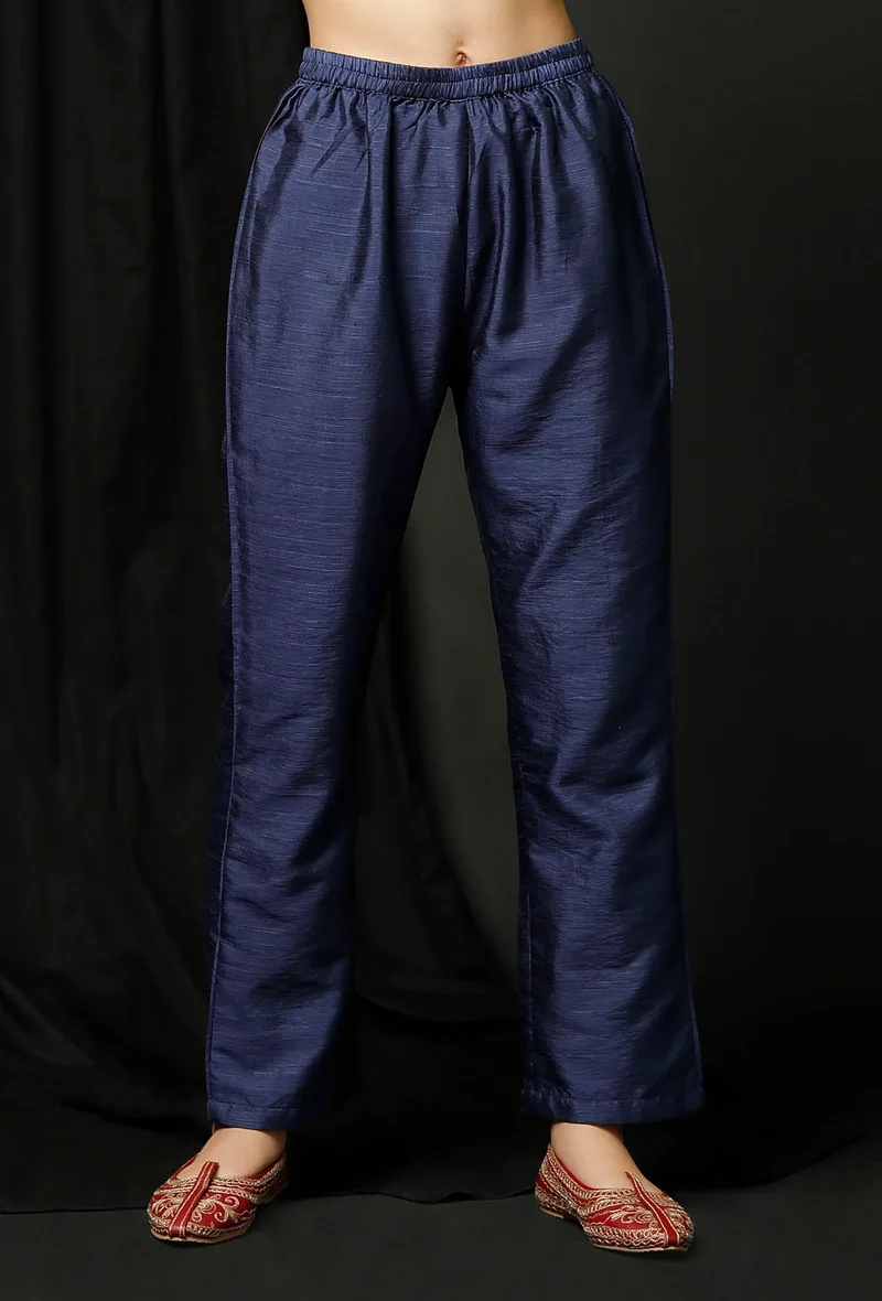 Raw Silk Pallazo Pants
