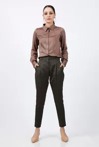 Mud Brown Modal Silk Shirt image 1