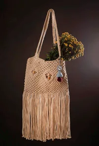 Mintcream Macrame Classic Tote Bag image 1