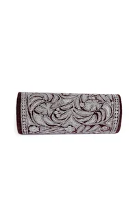Brown Velvet Silver Embroidered Clutch image 4